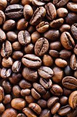 Background of toasted coffee beans