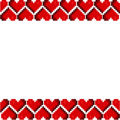 Pixel heart seamless pattern design