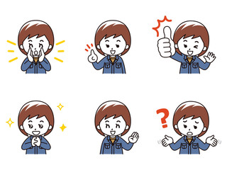 女性トラック運転手セット