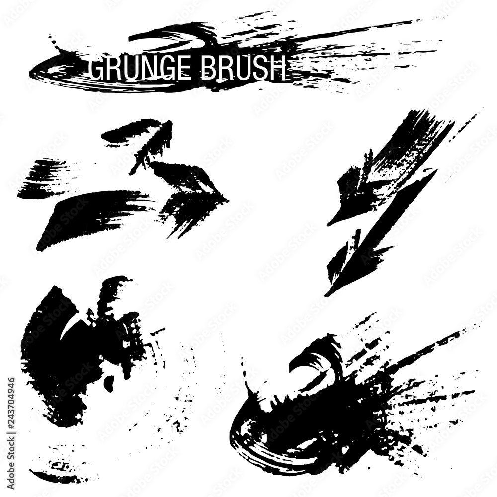 Wall mural vector set of grunge brush strokes.