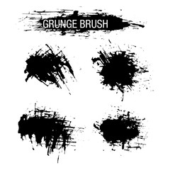 Vector set of grunge brush strokes.