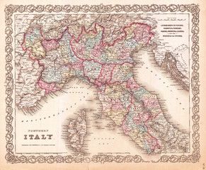 1855, Colton's Map of Northern Italy and Corsica