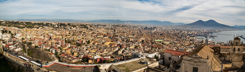 Fototapeta na wymiar View of Naples from Castle Sant Elmo