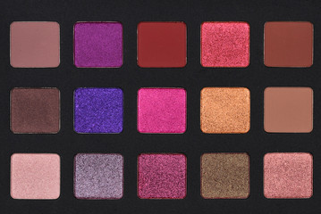 Eye shadow palette close up.