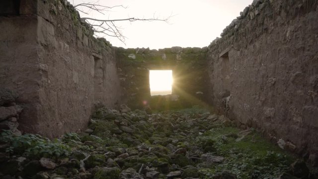 ruin house and sadness