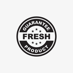 creative guarantee product stamp/emblem logo in black color