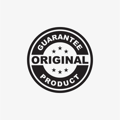 creative guarantee product stamp/emblem logo in black color