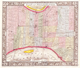 1860, Mitchell's Street Map of Philadelphia