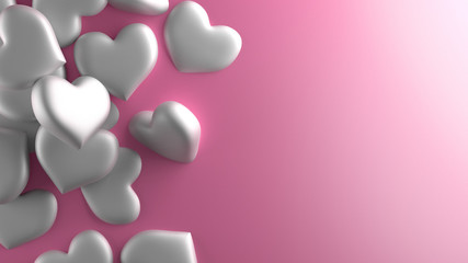 Valentine Hearts Background,3d illustration