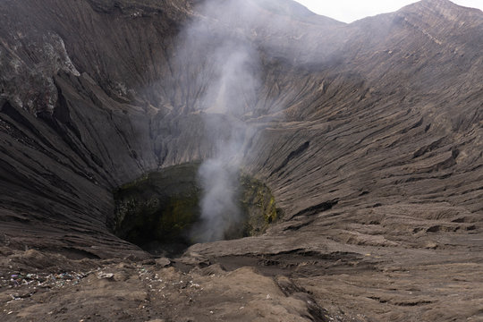 Aerial view of a crater, Mount Bromo, Malang, East Java, Indonesia