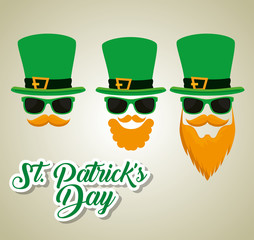 st patrick celebration with sunglasses and hat