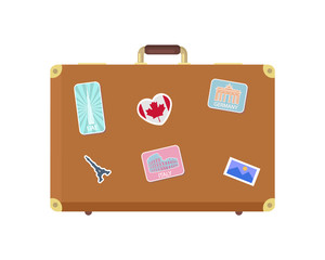Luggage Journey for Traveler with Bag Icon Vector