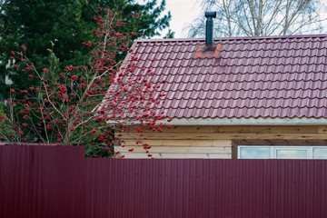 Country house with a red roof 
