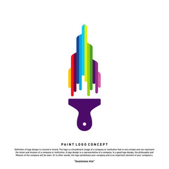 Building Paint Logo Design Concept Vector. Colorful Modern City Logo Vector Template