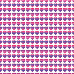 Seamless hand-drawn Valentine pattern with heart shapes