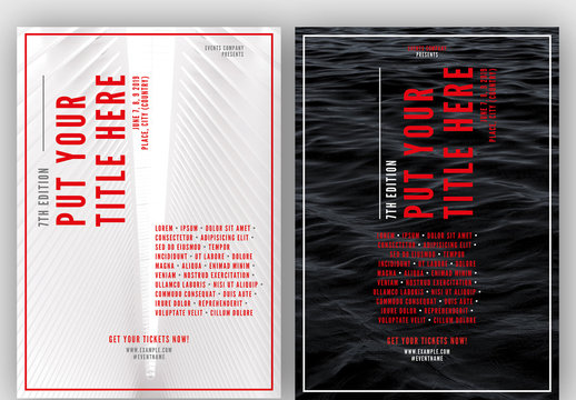 Poster Layout with Red Accents