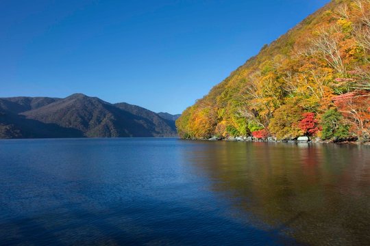 Autumn landscape, Lake Chusenji, Nikko National Park, Nikko, Tochigi, Japan