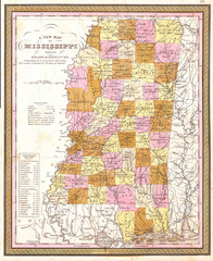 1849, Cowperthwait, Mitchell Map of Mississippi
