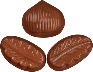 Three Chocolates Pralines - Isolated