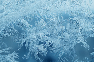 Abstract frosty pattern on glass, background texture