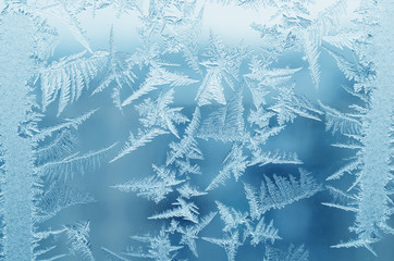 Abstract frosty pattern on glass, background texture