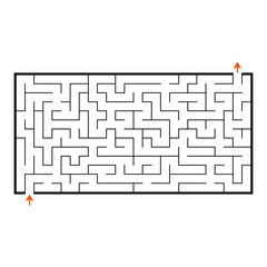Abstract rectangular maze. Game for kids. Puzzle for children. Labyrinth conundrum. Flat vector illustration isolated on white background.