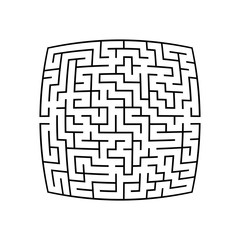 Abstract square maze. Game for kids. Puzzle for children. Labyrinth conundrum. Flat vector illustration isolated on white background.