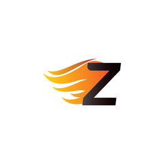 Letter Z Burning Fire Logo