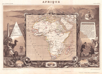 1852, Levasseur Map of Africa