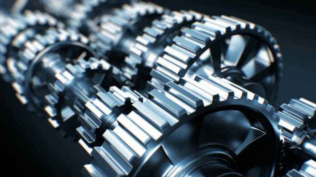 Beautiful Working Abstract Metal Gears Seamless. Looped 3d Animation. Abstract Working Process. Teamwork Business and Technology Concept. 4k Ultra HD 3840x2160.