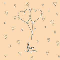 Love. Heart. Vector pattern for Valentines day. Heart background