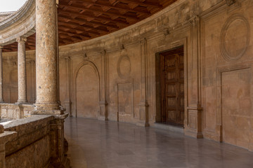 Inside the Palacio de Carlos V (Palace of Charles the fifth/5th) in Alhambra, Granada