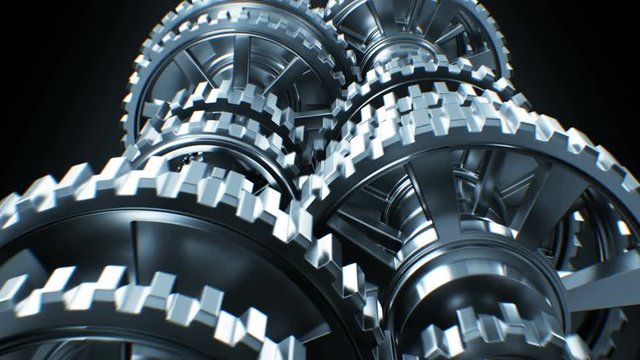 Beautiful Working Abstract Isolated Gearbox Seamless. Looped 3d Animation Alpha Matte. Abstract Working Process. Teamwork Business and Technology Concept. 4k Ultra HD 3840x2160.