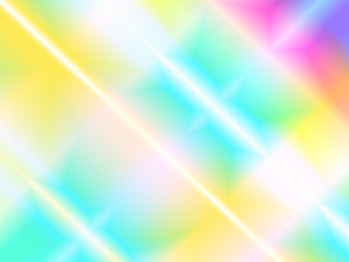 Abstract holographic background with rainbow beams of light from prism dispersion effect.