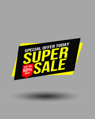 Super Sale, 50% Off, Today Sale Offer