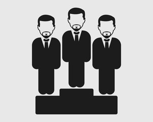 Business leader Icon. Male symbol  on podium. Flat style vector EPS.