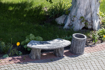 Bench in garden