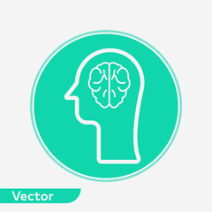 Brain vector icon sign symbol