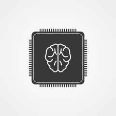 Artificial intelligence vector icon sign symbol