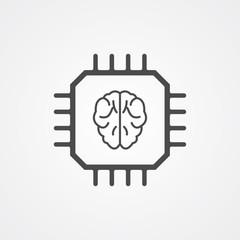 Artificial intelligence vector icon sign symbol