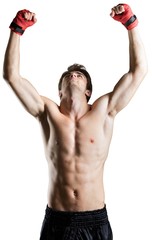 Male Boxer / Kickboxer Celebrating