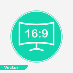 Television vector icon sign symbol