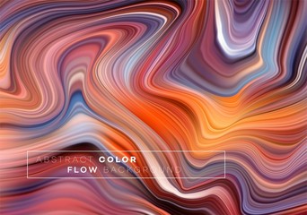 Modern colorful flow poster. Wave Liquid shape in black color background. Art design for your design project. Vector illustration