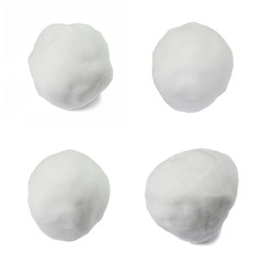 Snowball isolated on white background.