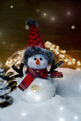 Weihnachtskarte - Schneemann niedlich 