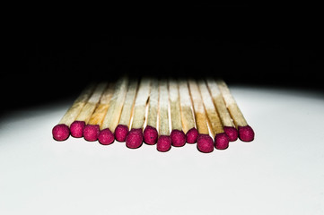 matches on a white background