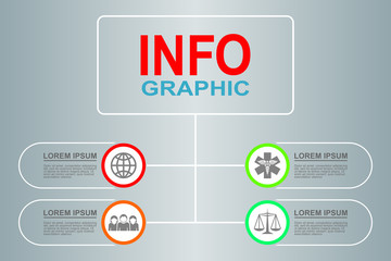 Infographic vector template for presentation, chart, diagram, graph, business,  health care concept with 4 options