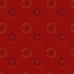 Seamless background pattern with various colored circles.