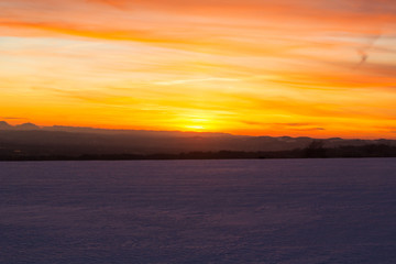 Obraz premium Abendrot über dem Mühlviertel