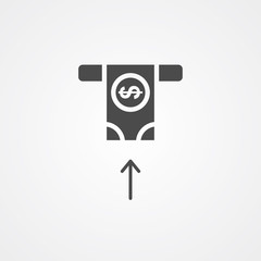 Cash withdrawal vector icon sign symbol
